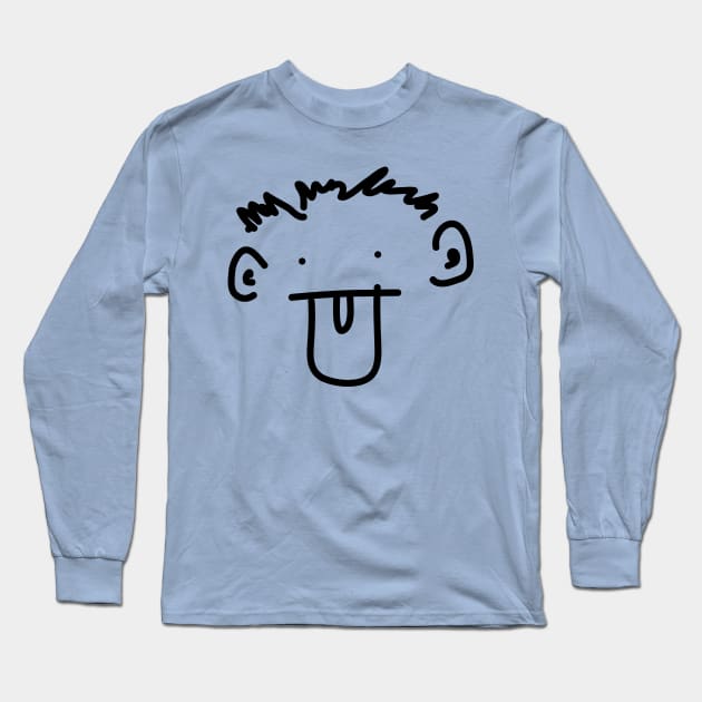 Funny smiling face boy Long Sleeve T-Shirt by CindyS